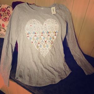 Brand New! Girls Heart Long Sleeve